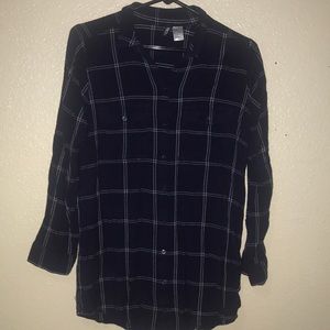 Dark blue plaid tunic